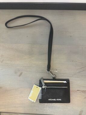 Michael Kors jet set charm small leather id lanyard